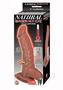 Natural Realskin Hot Cock Curved Warming Rechargeable Dildo 7in - Chocolate