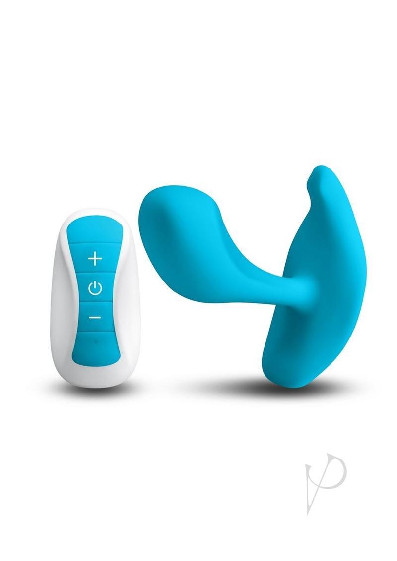Inya Eros Rechargeable Silicone Vibrating Stimulator With Remote Control - Blue